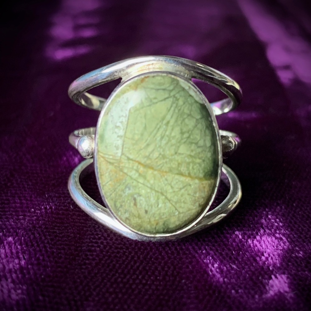 Vintage Sajen Rainforest Floor Jasper ring